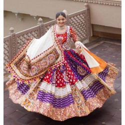 Navratri mirror work muslin cotton chaniya choli